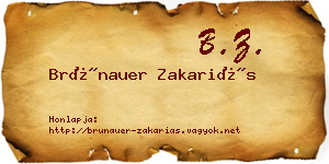 Brünauer Zakariás névjegykártya